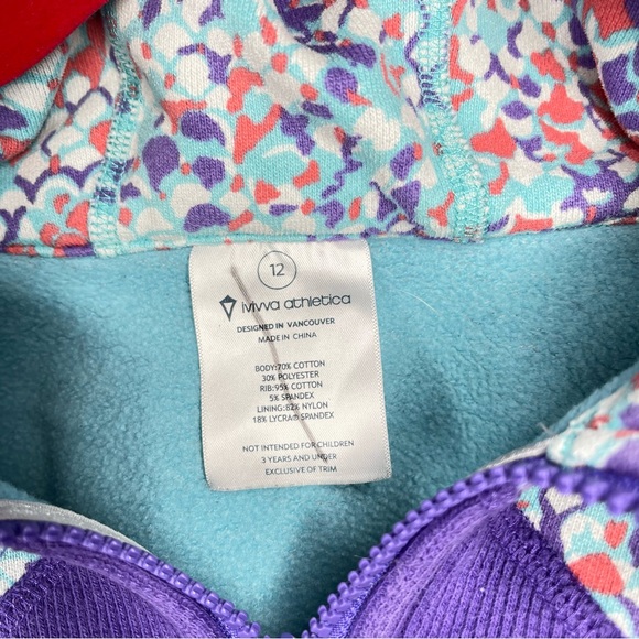 Ivivva By Lululemon Long Sleeve Hooded Zippy Sweatshirt Girls Size 12 - Picture 2 of 6